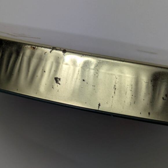 Vtg Tin Serving Tray 12" Green Gold Red Paisley Christmas Platter Cookie Tray - Picture 7 of 10